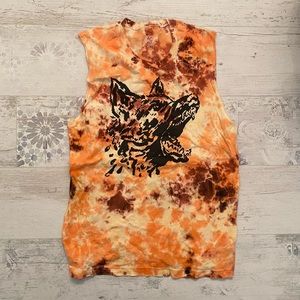 Midnight Rider Tie-Dye Wolf Tank